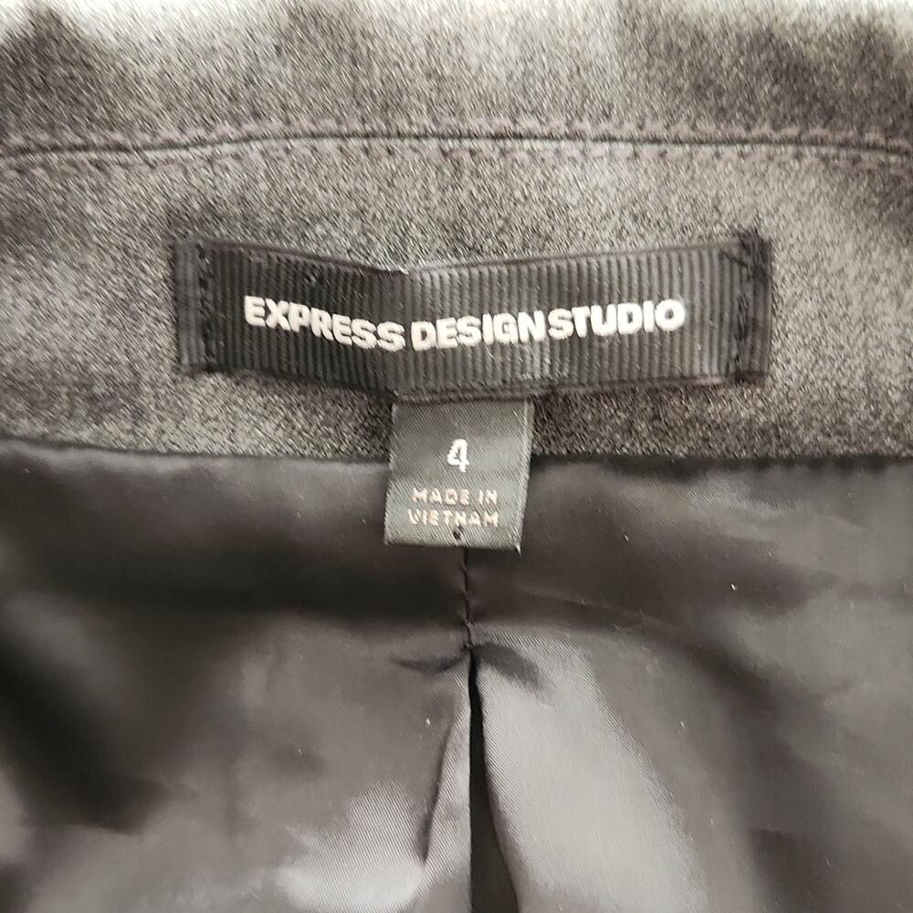 Express Design Studio Grey Button Front Blazer 4 - image 4